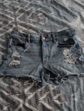American Eagle Outfitters Distressed Light Blue Denim Shorts